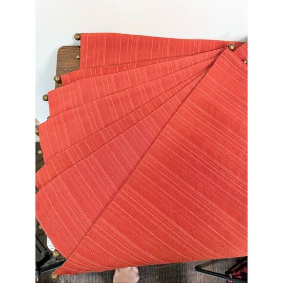 Unbranded Tableware Placemats Cloth Backing 8 Pieces Orange/brown beading detail - Picture 8 of 8